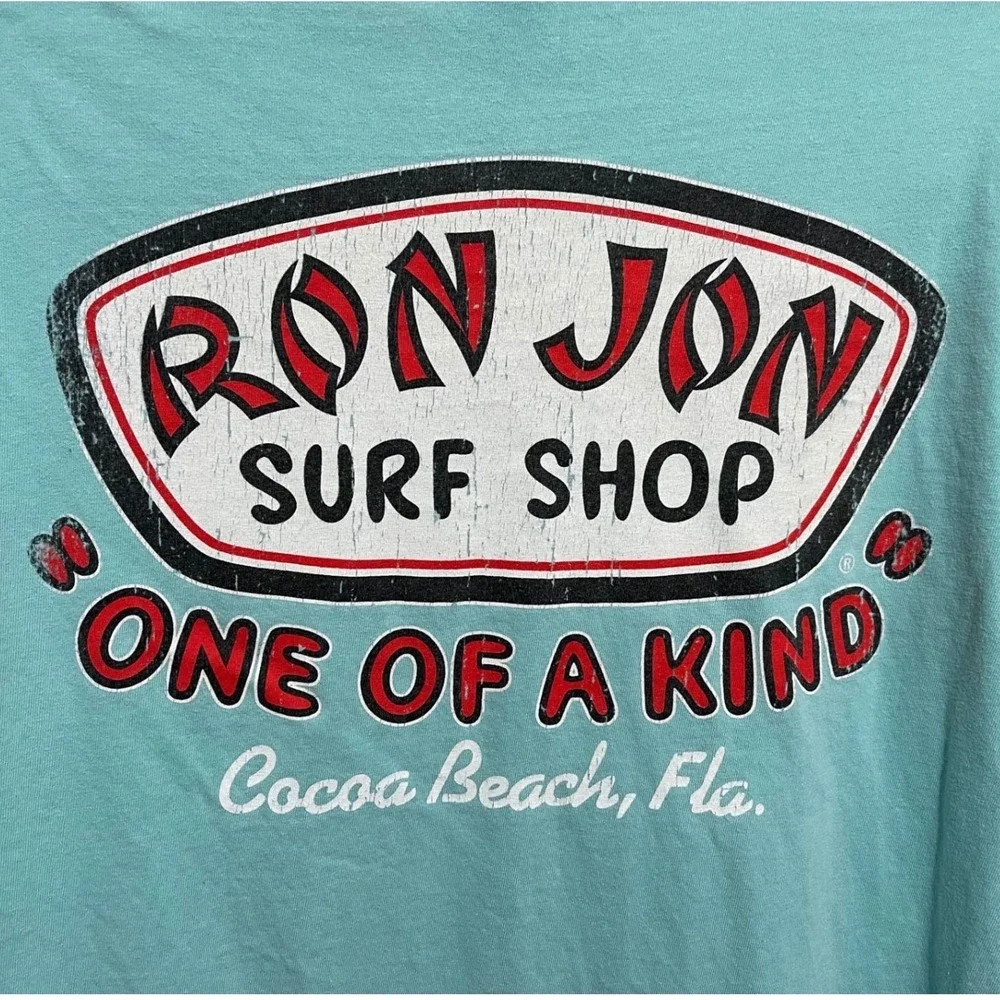 Ron Jon Surf Shop T Shirt Mens M Blue Comfort Colors‎ Cocoa Beach Florida Tee